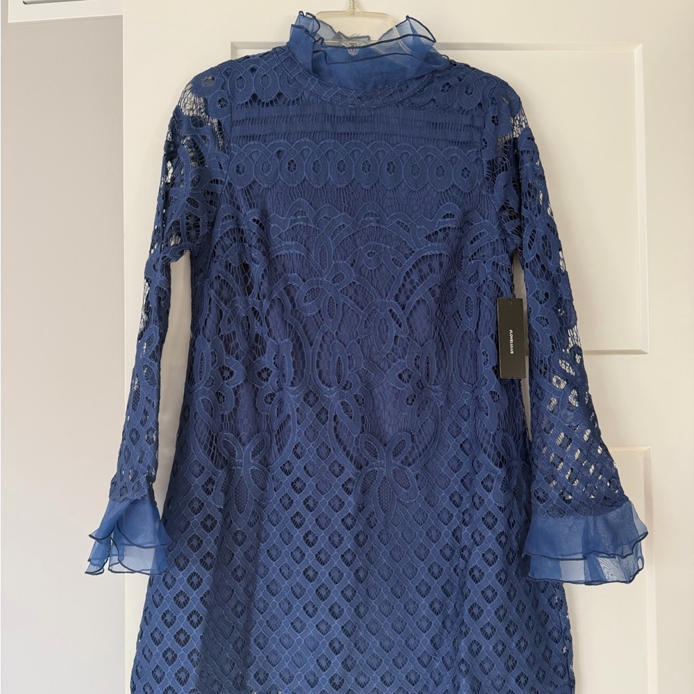 Lulu's Blue Lace Mini Dress